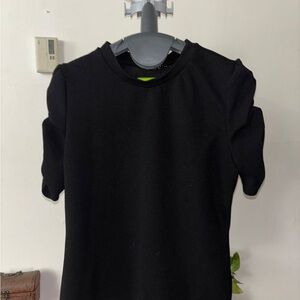 Haute Monde Black Fitted Short Sleeve T-shirt